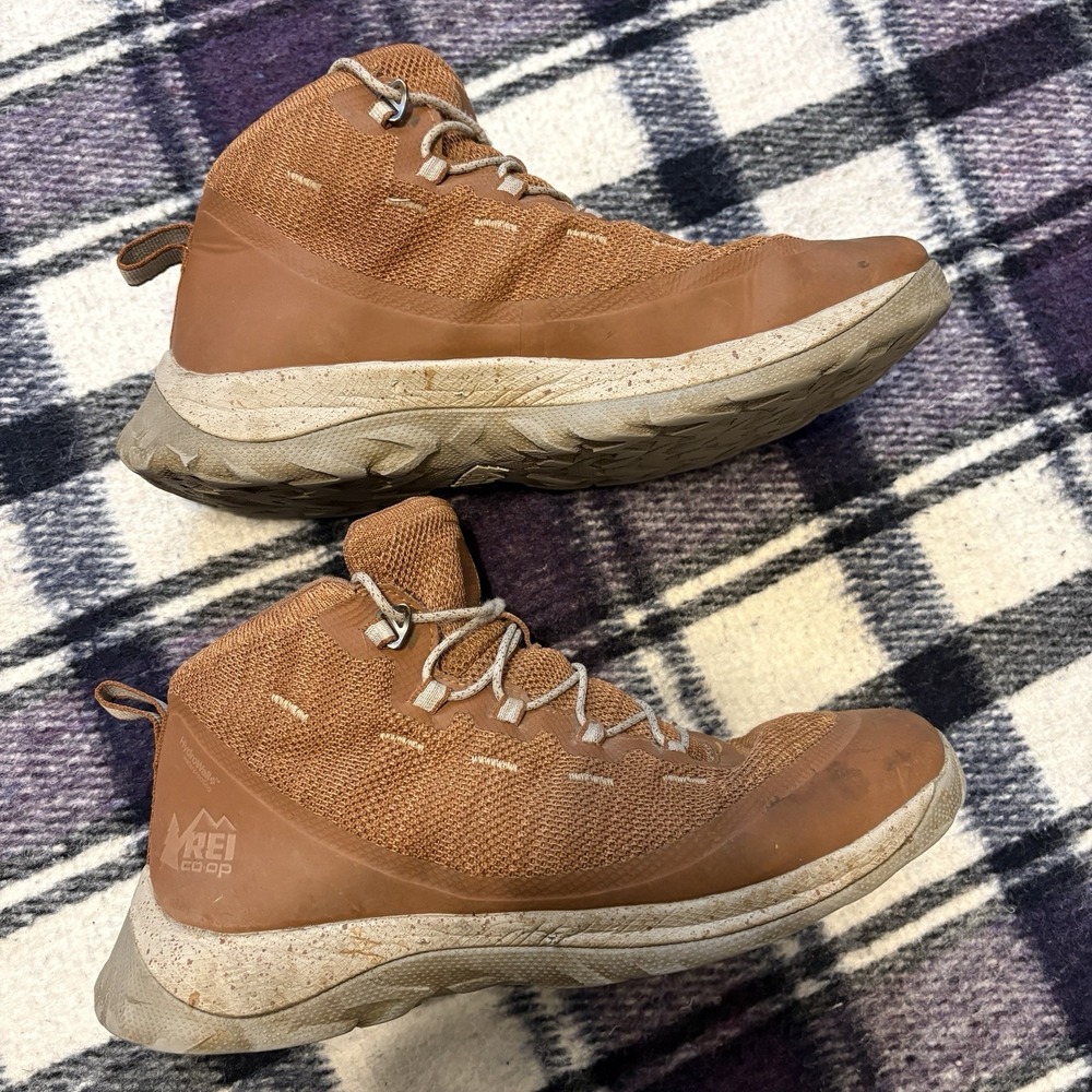 REI Co-op Flash Hiking Boots Men's Size 10 Brown Hydrowall Waterproofing - Picture 8 of 10